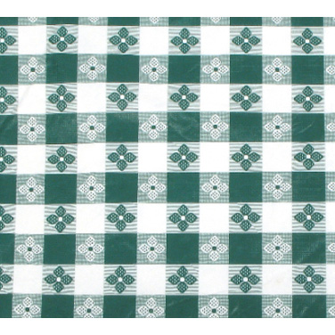 Winco TBCS-52G Table Cloth, 52" x 52", square, pvc material with cotton lining, green checkerboard