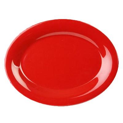 Thunder Group CR212PR Platter, Pure Red, 12" X 9", Oval, BPA Free, NSF