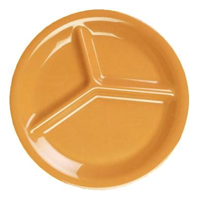 Thunder Group CR710YW 10-1/4" Yellow 3-Compartment Melamine Plate