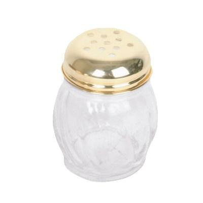 Thunder Group GLTWCS206P 6 Oz Cheese Shaker, Gold Perforated Swirl