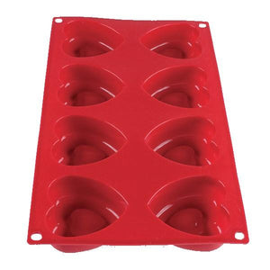 Thunder Group PLBM008S 2.4 Oz Silicone Baking Mold - (8) Heart Cavities