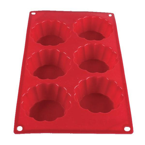 Thunder Group PLBM010S 3.7 Oz. Brioche High Heat Silicone Baking Mold, 6 Cavities