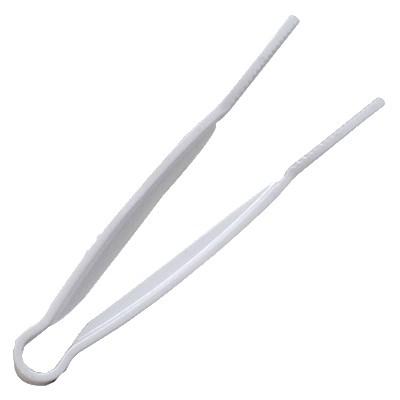 Thunder Group PLFTG006WH 6" Polycarbonate Flat Grip Tongs,  White, NSF