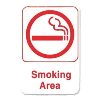 Thunder Group PLIS6906RD 6" X 9" Information Sign With Symbols, Smoking Area