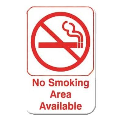 Thunder Group PLIS6910RD 6" X 9" Information Sign With Symbols, No Smoking Area Available