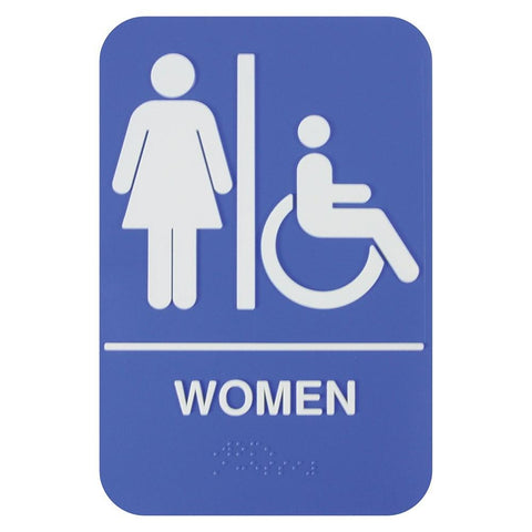 Thunder Group PLIS6957BL 6" X 9" Information Sign With Braille, Women/Accessible