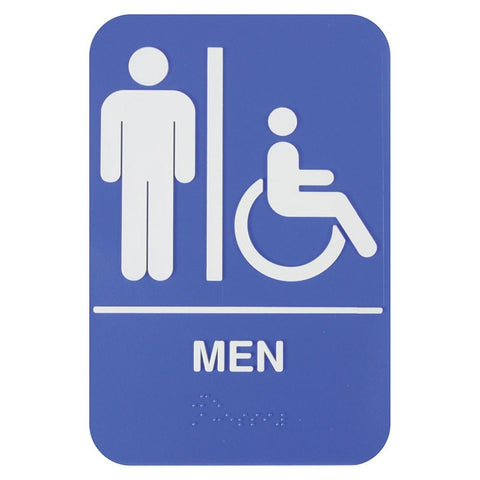 Thunder Group PLIS6958BL 6" X 9" Information Sign With Braille, Men/Accessible