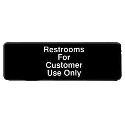 Thunder Group PLIS9321BK 9" X 3" Information Sign With Symbols, Restroom For Customers Use Only