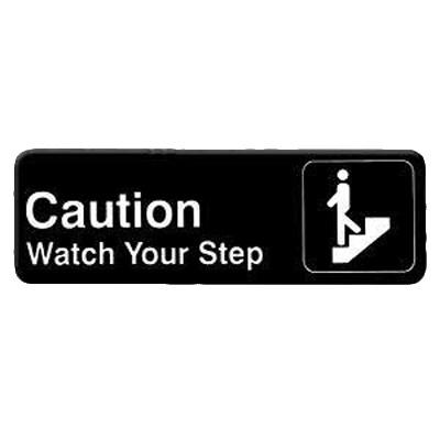 Thunder Group PLIS9329BK 9" X 3" Information Sign With Symbols, Caution Watch Your Step