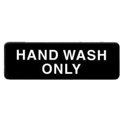 Thunder Group PLIS9333BK 9" X 3" Information Sign With Symbols, Hand Wash Only