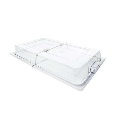 Thunder Group PLRCF001H Full Size Hinged Cover, Opens On Ends, Polycarbonate, Clear