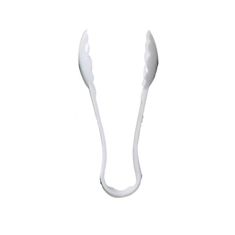 Thunder Group PLSGTG012WH 12" Polycarbonate Scallop Grip Tongs, White, NSF