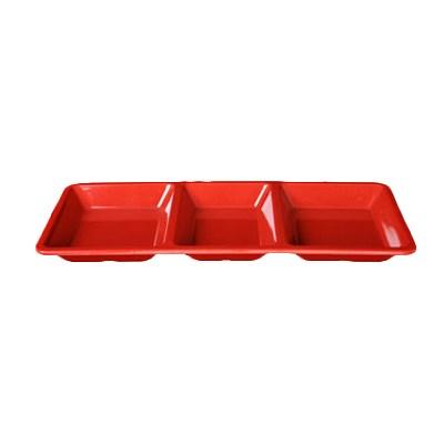 Thunder Group PS5103RD 28 Oz. 3-Section Melamine Plate, Passion Red