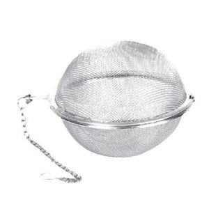 Thunder Group SLTB002 Tea Strainer, 2-3/4" Dia, Tea Ball With Chain And Mesh Lining, 18/8 Stainless Steel