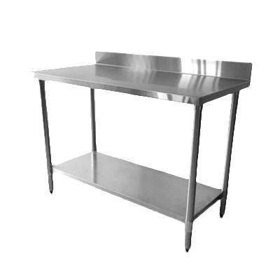 Thunder Group SLWT42448F4 24" X 48" X 35" 430 Stainless Steel Worktable, Flat Top With 4" Backsplash