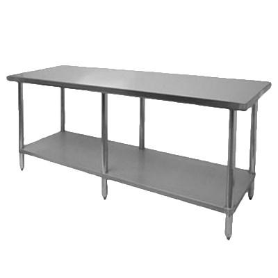 Thunder Group SLWT43096F4 30" X 96" X 35" 430 Stainless Steel Worktable, Flat Top With 4" Backsplash