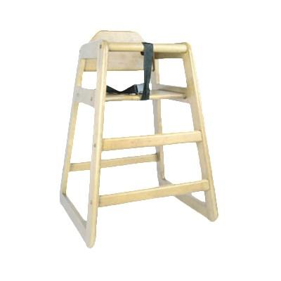 Thunder Group WDTHHC018 High Chair, Safety Harness Straps, Wide Stance, Wood, Natural Finish, KD