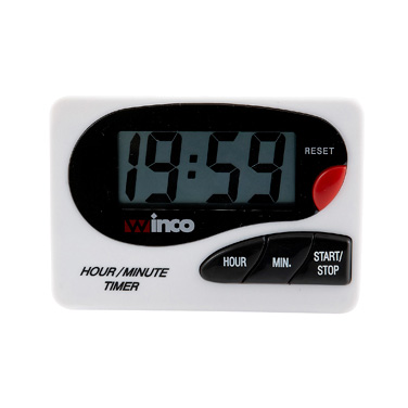 Winco TIM-85D Digital Timer, 20 hours, with 20 minute stopper, LCD, large, hour/minute