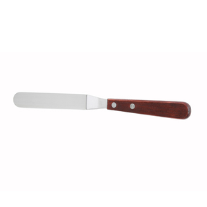 Winco TOS-4 Offset Spatula, 3-1/2" x 3/4" blade, wood handle, stainless steel
