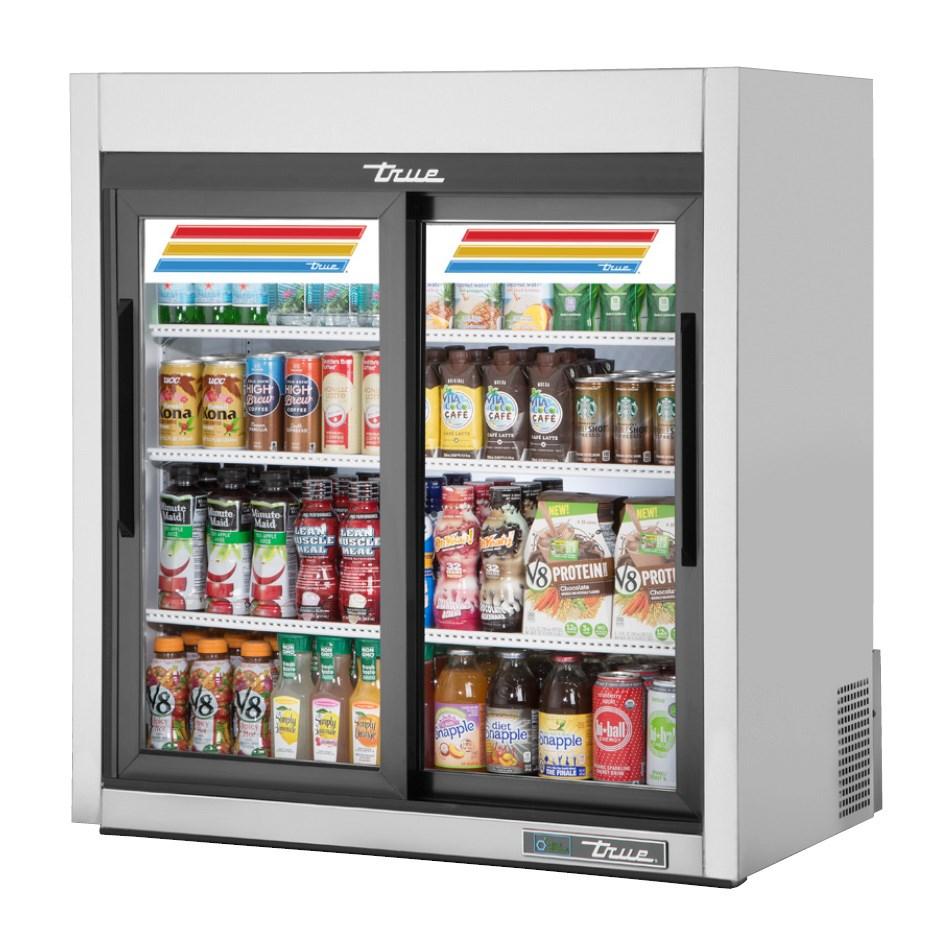 True GDM-09-SQ-S-HC-LD Refrigerated Countertop Merchandiser, with Sliding Glass Doors