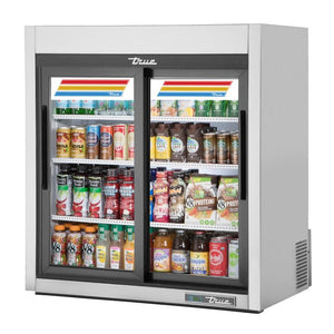 True GDM-09-SQ-S-HC-LD Refrigerated Countertop Merchandiser, with Sliding Glass Doors