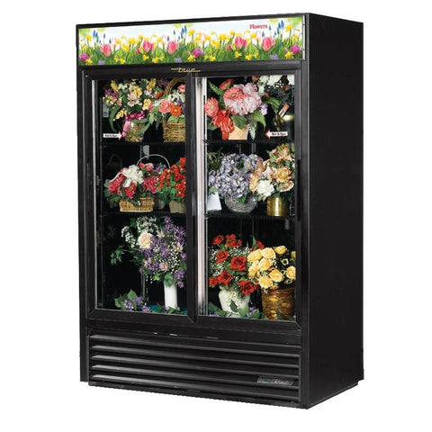 True GDM-47FC-HC-LD Two-Section Refrigerated Floral Cooler with Sliding Doors