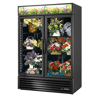 Two-Section Refrigerated Floral Cooler with Swing Doors