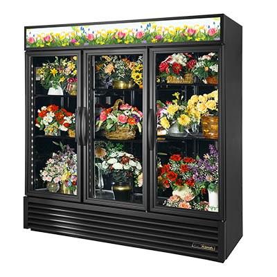 Three-Section Refrigerated Floral Cooler with Swing Doors