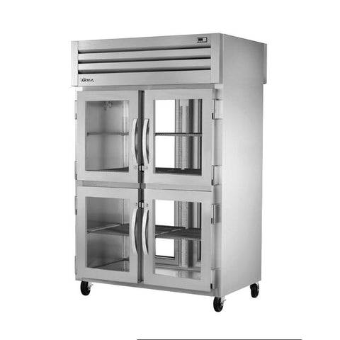 True STR2RPT-4HG-2G-HC 52" Two-Section Pass-Thru Refrigerator with (4) Front (2) Read Glass Doors