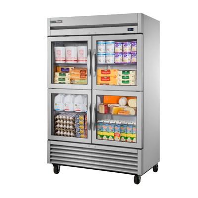 Two-Section Reach-In Refrigerator with (4) Half Size Glass Doors
