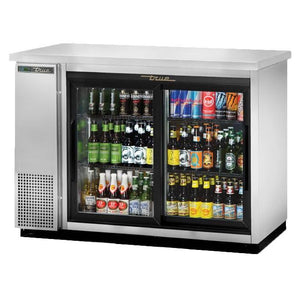 Two-Section Back Bar Refrigerator with (2) Sliding Glass Doors