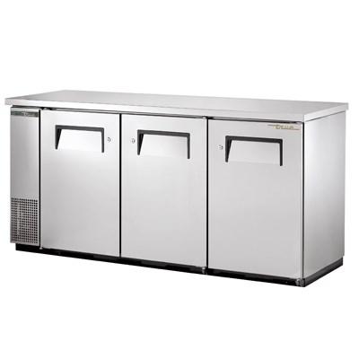Three-Section Back Bar Refrigerator with (3) Swinging Solid Doors