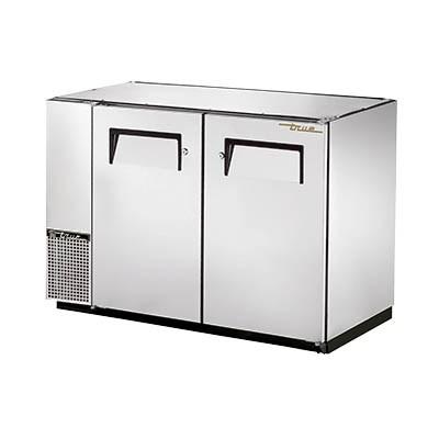 Two-Section Stainless Steel Back Bar Refrigerator with (2) Swing Doors