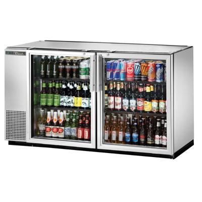 Stainless Steel Back Bar Refrigerator with (2) Swinging Glass Doors