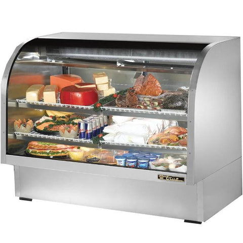 60" Full Service Deli Case with Curved Glass - 3 Levels, 115v