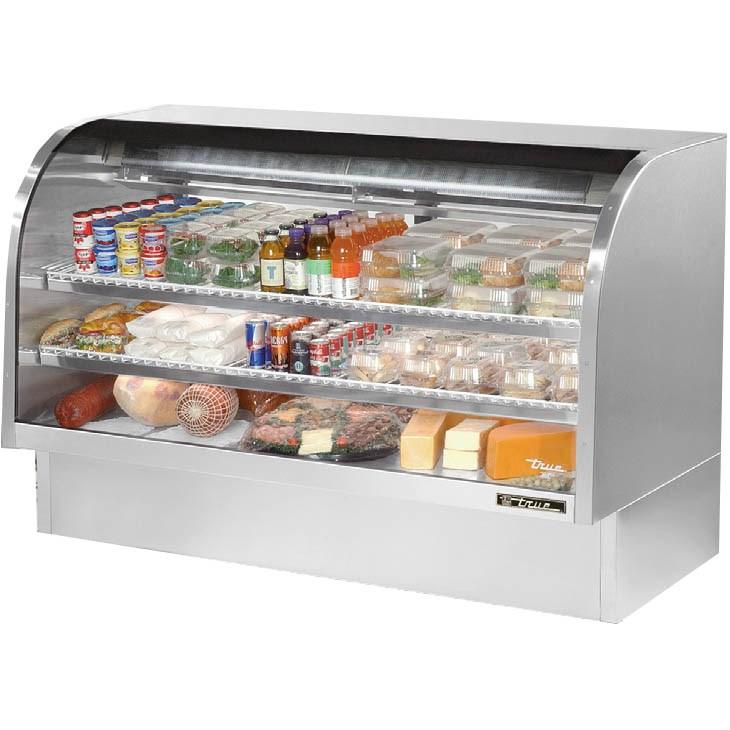  72" Full Service Deli Case with Curved Glass - 3 Levels, 115v