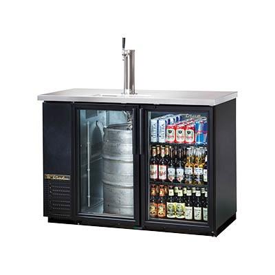  24" Direct Draw Beer Dispenser, 1 Keg 1 Tap, 2 Door Back Bar Cooler, LED