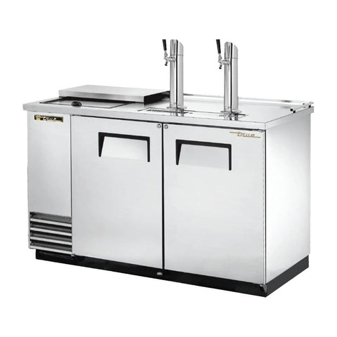  59" Draft Beer System with 2 Keg Capacity - 2 Columns, Stainless, 115v
