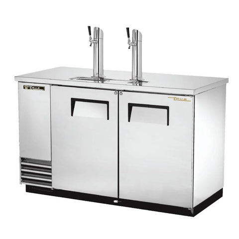 59" Draft Beer System with 2 Keg Capacity - 2 Columns, Stainless, 115v