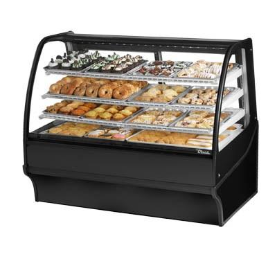 59.25" Full-Service Dry Bakery Case with Curved Glass - 4 Levels, 115v