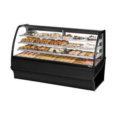 77.25" Full-Service Dry Bakery Case with Curved Glass - 4 Levels, 115v