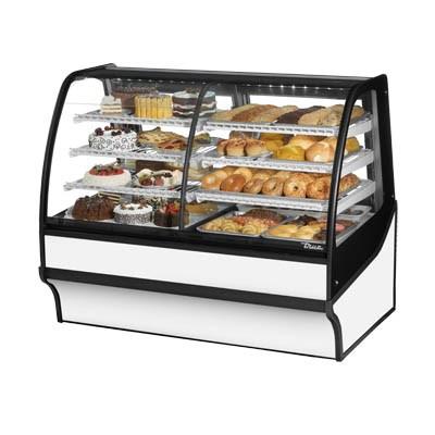 59.25" Full-Service Dual-Zone Bakery Case with Curved Glass - 4 Levels, 115v