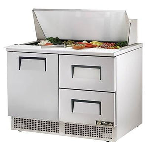 48" 2-Section Sandwich/Salad Prep Table with Refrigerated Base, 2 Drawers, 115v