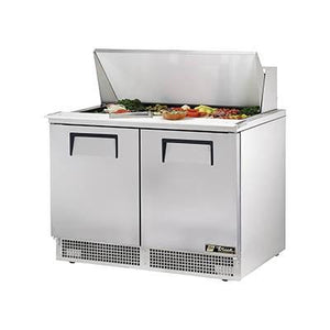 48" 2-Section Sandwich/Salad Prep Table with Refrigerated Base, 4 Shelves, 115v