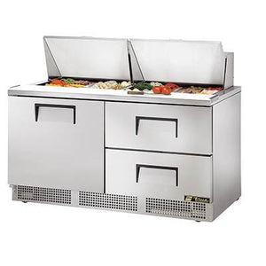 Two-Section Sandwich/Salad Prep Table with 2 Drawers, 115v