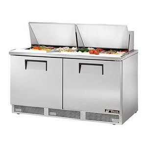 Two-Section Sandwich/Salad Prep Table with 4 Shelves, 115v