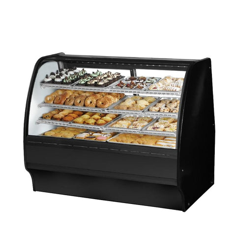 Non-Refrigerated Merchandiser, Dry, Curved Glass with Sliding Glass Doors