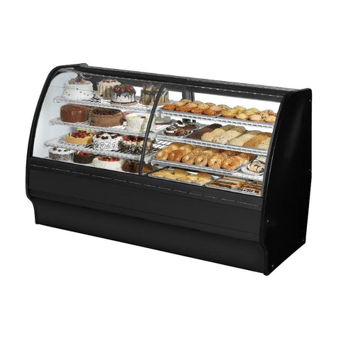 Glass Merchandiser, Dual Zone Dry/Refrigerated, 77-1/4"L, Curved Glass