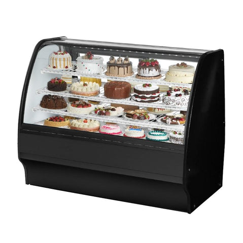 True TGM-R-59-SM/SM-S-W Refrigerated Merchandiser 59-1/4"L, Curved Glass Front with 6 Shelves Total, White, 115v