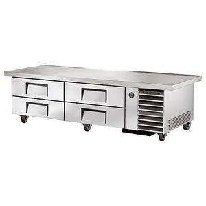 Refrigerated Chef Base, 18 Gauge Stainless Steel Top with V Edge, 4 Drawers